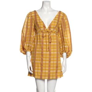 STAUD Keshi Plaid Mini Dress-XS